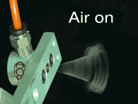 wire guide - an air wipe with air on